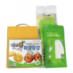 주방용품세트 N-R (투톤 고무장갑+속장갑+위생장갑 3종세트)