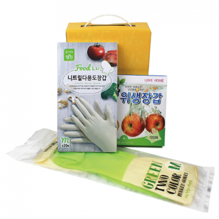 주방용품세트 N-G (투톤 고무장갑+위생장갑+니트릴 장갑) #2