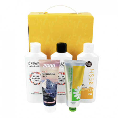 욕실용품세트 N-2 (케라시스샴푸 + 케라시스 린스 + 샤워메이트 바디워시 + 히말라야솔트 치약 + 과일나라 핸드크림세트) #2