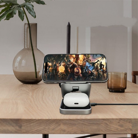 뉴 에이커 접이식 맥세이프 무선충전기 갤럭시워치6 Z플립5 애플워치 아이폰 SM1 3IN1 #4