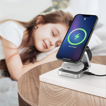 뉴 에이커 접이식 맥세이프 무선충전기 갤럭시워치6 Z플립5 애플워치 아이폰 SM1 3IN1 #5