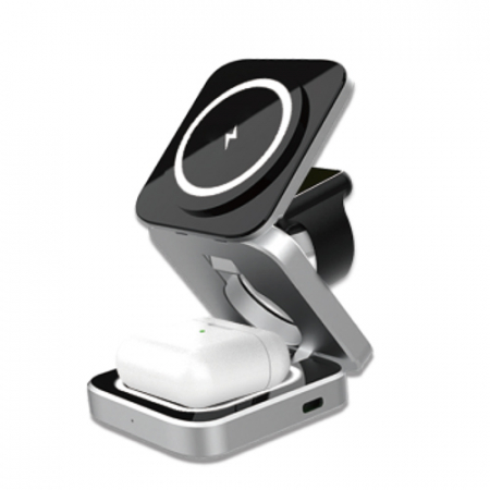 뉴 에이커 접이식 맥세이프 무선충전기 갤럭시워치6 Z플립5 애플워치 아이폰 SM1 3IN1 #2