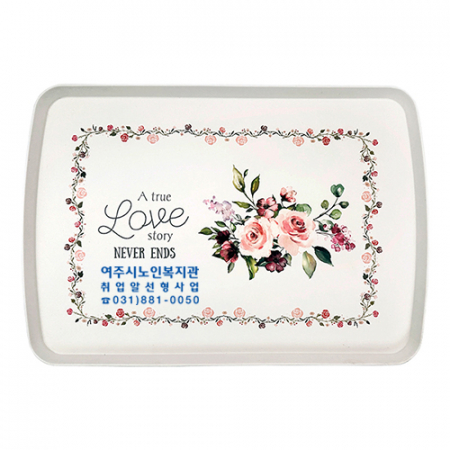 무광 멜라민 뉴직쟁반 장미 4P #3