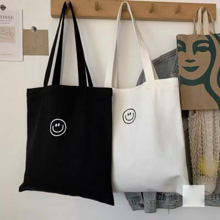 스마일 에코백 풀칼라 로고 인쇄 캔버스백 학생 보조가방 #2