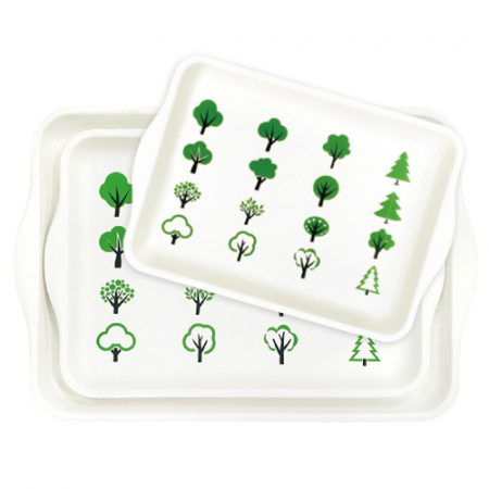 무광멜라민 핸들링쟁반 수목 3P #2