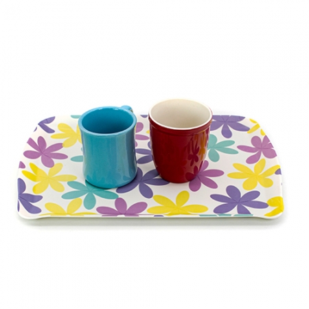 무광멜라민 웨이브쟁반 꽃잎 3P #3