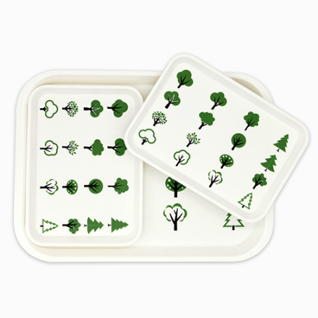 무광멜라민 사각쟁반 수목 3P #2