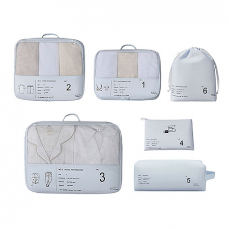 라이트 파스텔 프리미엄 여행용파우치 6종세트 #3