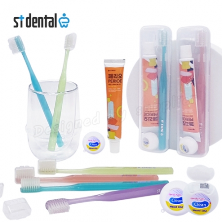 ST엠보싱_미세모+페리오+치실_칫솔치약_2호/여행용세트 #3