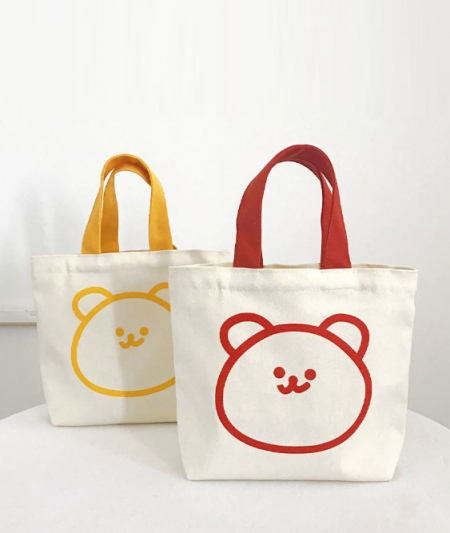 곰돌이 미니 에코백, 캔버스 미니 에코백, 미니 베어백 가방, 손가방 #2
