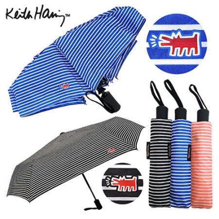 키스해링 6K 줄무늬 3단 완전 자동우산 (3컬러) #2