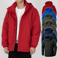 폴라폴리스 내피 탈부착 후드 방한 점퍼 (S-4XL), 남성 여성 점퍼