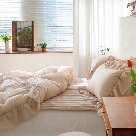 프리미엄 프렌치프릴 차렵이불세트, 수피마 프렌치 프릴 차렵 이불 세트 #3