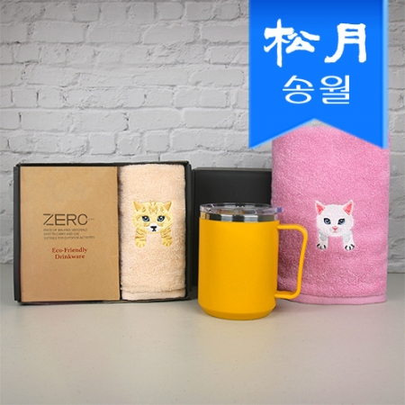 송월 스페셜 기프트세트( 야옹 프렌즈 타올1p + 로하스 머그컵1p) #2