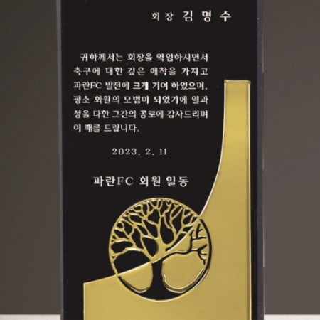 블랙크리스탈 상패 207 - 골드 나무 #4