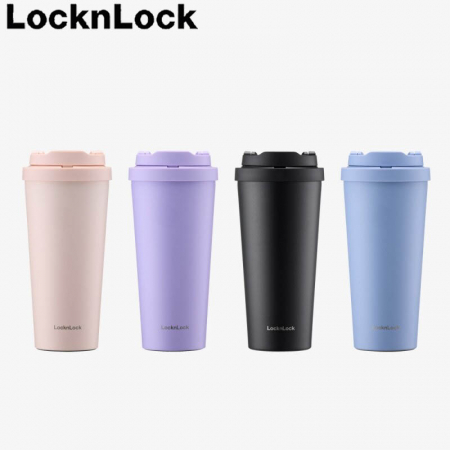 락앤락 3249 데일리 스텐텀블러 550ml 원터치 클립형, 블랙, 스카이블루, 라벤더 #2