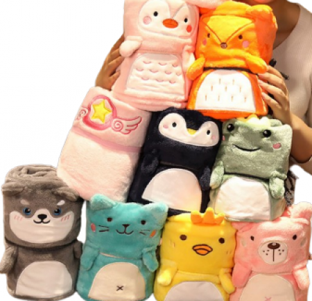 롤업 캐릭터 담요, 다양한 동물 캐릭터 담요, 소지하기 간편한 무릎담요 (93*84cm) #2