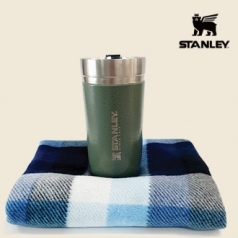 센트라도 네이처 담요 + 스탠리 고진공 텀블러 473ml 세트