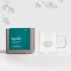 시그니엠 모던 내열 유리컵 // 브랜딩 커스텀 굿즈 패키지