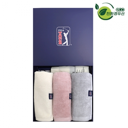PGA 그린 3단 수동 경량 스키니 우산 + 200g 코마사 타올 3P 세트(미니) #2