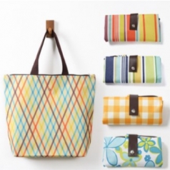 옥스포드 패턴 장바구니 시장가방 마트가방 방수가방 32*45.5*12cm