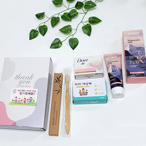 아이깨끗해 도브 비누 핑크소금 치약 대나무칫솔 선물세트 5종 #2