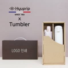 협립 3단 미니 암막 데이지 완전 자동 우양산 + 모던 원터치 500ml 텀블러 세트