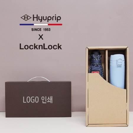 협립 3단 엠보 완전 자동 우산 + 락앤락 슬림핏 원터치 400ml 텀블러 세트 #2