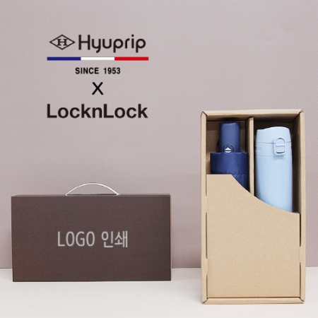협립 3단 모던 완전 자동 우산 + 락앤락 슬림핏 원터치 400ml 텀블러 세트 #2