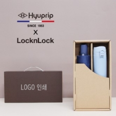 협립 3단 모던 완전 자동 우산 + 락앤락 슬림핏 원터치 400ml 텀블러 세트