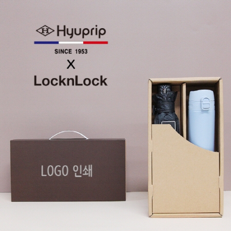 협립 3단 암막 커넥션 수동 우양산 + 락앤락 슬림핏 원터치 400ml 텀블러 세트 #2