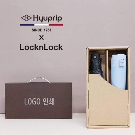 협립 3단 암막 고밀도 수동 우양산 + 락앤락 슬림핏 원터치 400ml 텀블러세트 #2