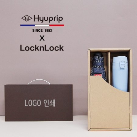 협립 3단 엠보 수동 우산 + 락앤락 슬림핏 원터치 400ml 텀블러 세트 #2