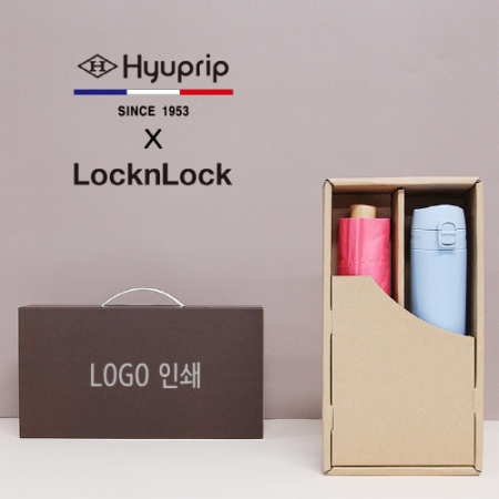 협립 3단 초미니 마시멜로 수동 우산 + 락앤락 슬림핏 원터치 400ml 텀블러 세트 #2