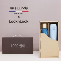 협립 3단 마시멜로 수동 우산 + 락앤락 슬림핏 원터치 400ml 텀블러 세트