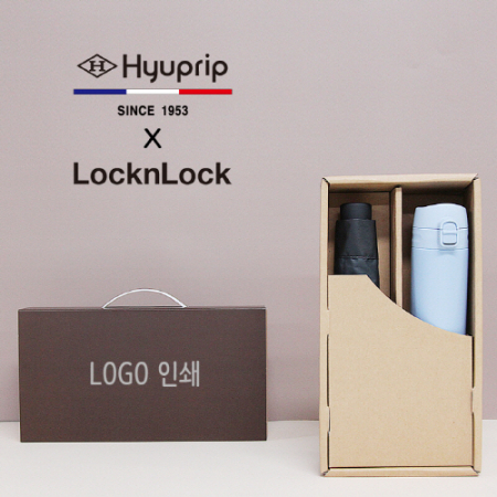 협립 3단 58 카본 암막 수동 우양산 + 락앤락 슬림핏 원터치 400ml 텀블러 세트 #2