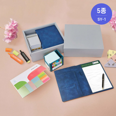 SY-1 NEW스마트큐브메모함(B형)+가죽메모패드(리갈노트)A5+수첩형포스트잇(종합형) 세트