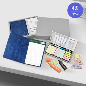 SY-4 가죽메모패드(리갈노트)A5+하드커버볼펜메모함 세트