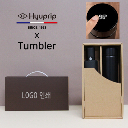 협립 3단 모던 완전 자동 우산 + 스마트온도계 500ml 텀블러 세트 #2