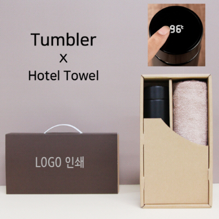 스마트온도계 500ml 텀블러 + 뱀부 170 세면타올 세트 #2