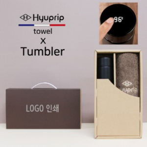 스마트온도계 500ml 텀블러 + 협립 40수 호텔 코마 180 세면타올 세트