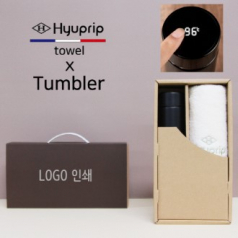 스마트온도계 500ml 텀블러 + 협립 호텔 코마 170 세면타올 세트