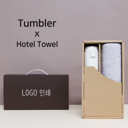 모던 원터치 500ml 텀블러 + 코마 40수 180 호텔타올 세트 #2