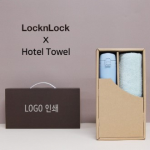 락앤락 슬림핏 원터치 400ml 텀블러 + 뱀부 170 세면타올 세트