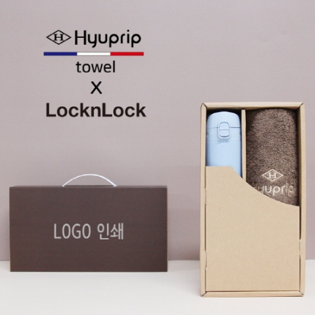 락앤락 슬림핏 원터치 400ml 텀블러 + 협립 40수 호텔 코마 180 세면타올 세트 #2