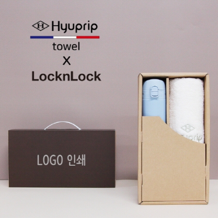 락앤락 슬림핏 원터치 400ml 텀블러 + 협립 호텔 코마 170 세면타올 세트 #2
