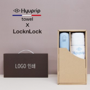 락앤락 슬림핏 원터치 400ml 텀블러 + 협립 눈꽃 세면타올 세트