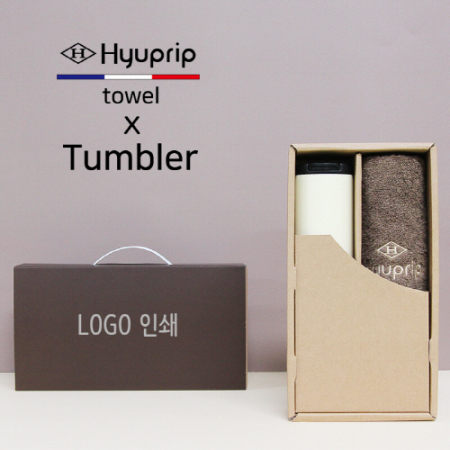 벅스로얄 500ml 텀블러 + 협립 40수 호텔 코마 180 세면타올 세트 #2