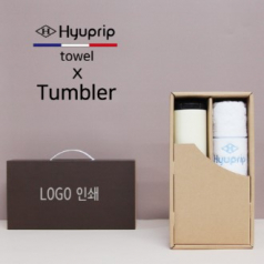 벅스로얄 500ml 텀블러 + 협립 눈꽃 세면타올 세트