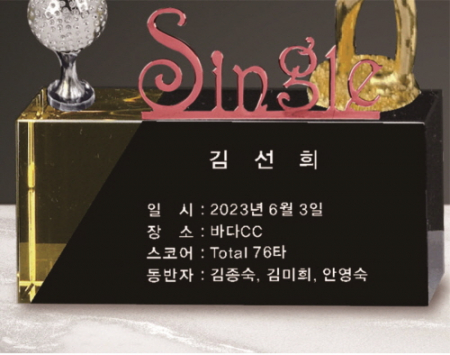 크리스탈 싱글 금속 여성 골프트로피 203 #5